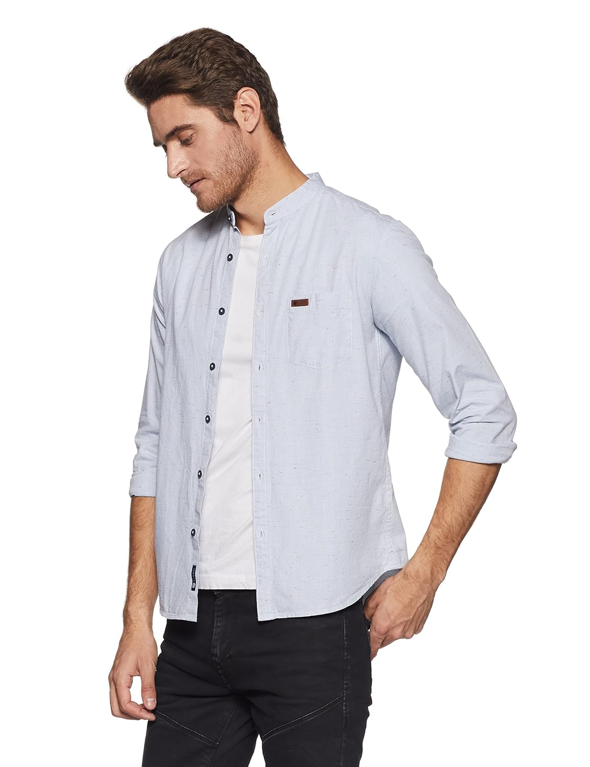 symbol amazon brand men's slim fit casual shirt