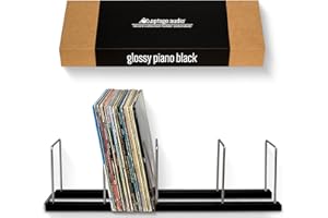 Optage Audio Vinyl Record Storage, Solid Wood Vinyl Record Holder, use for Record Storage, Vinyl Record Holder, Vinyl Storage & Vinyl Stand (100-150 LP Capacity, Black)
