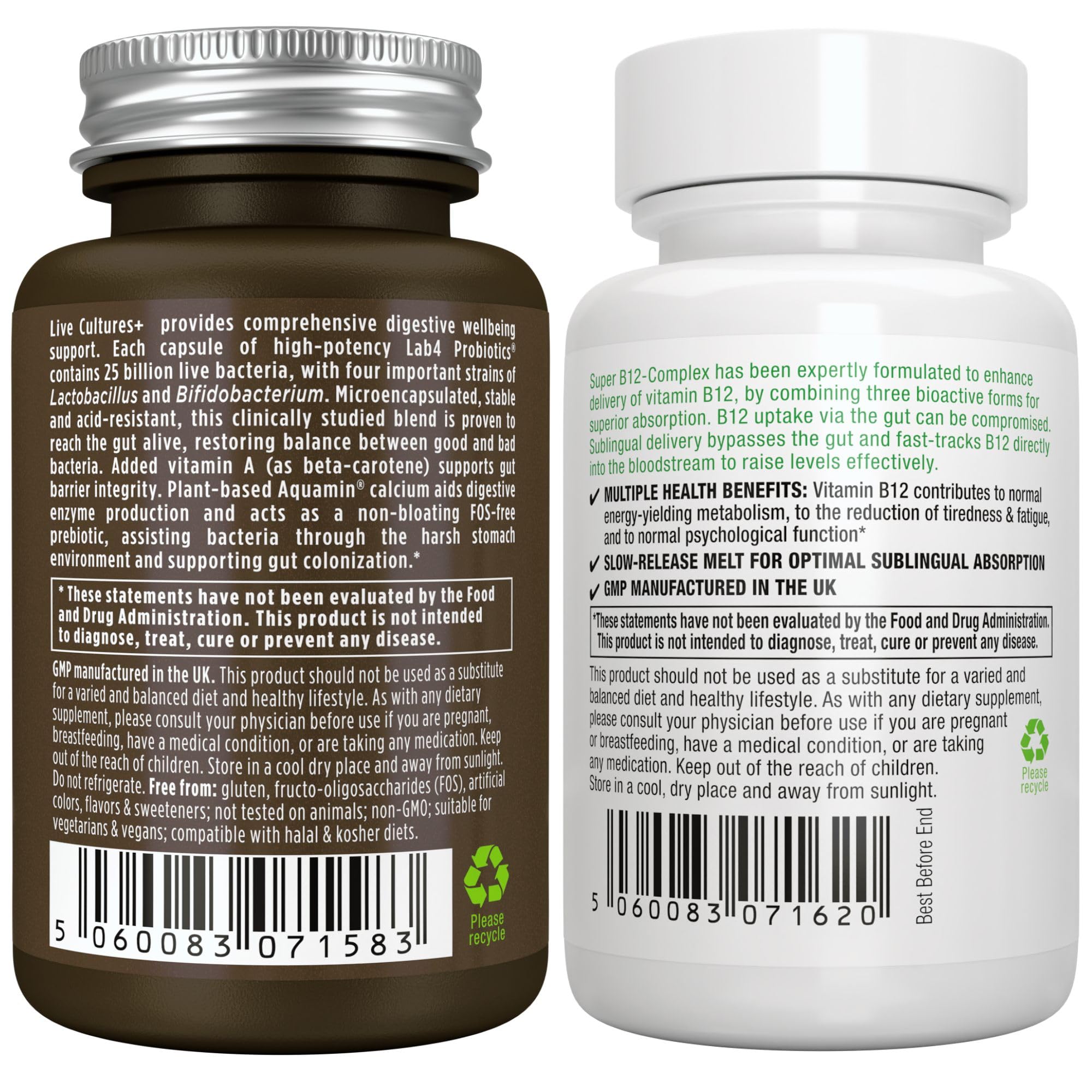 Mua Live Cultures+ Lab4 Probiotics + Super B12-Complex, Vegan Bundle ...