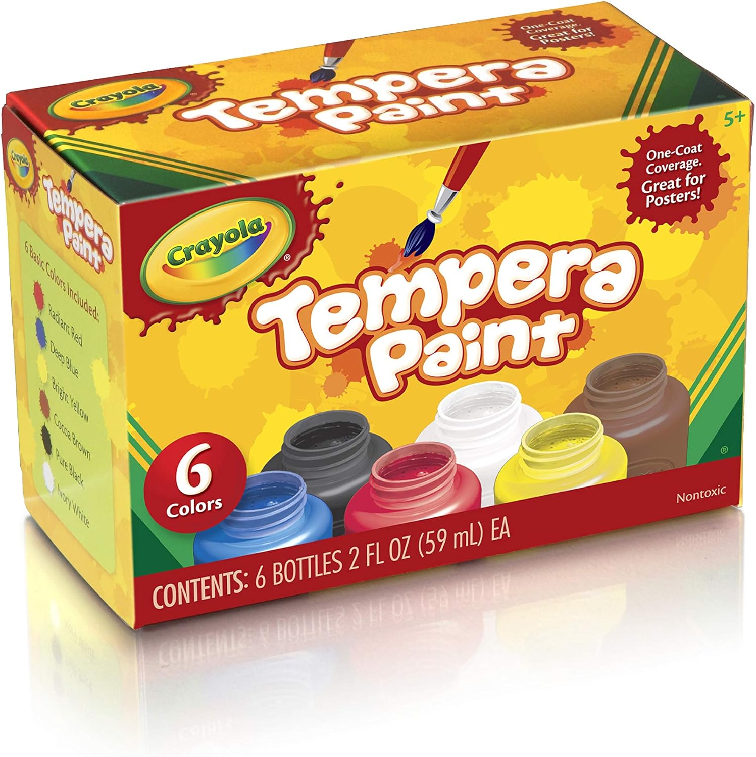 Crayola Tempera Paint Set, 2-Ounce, 6 Count: Toys & Games