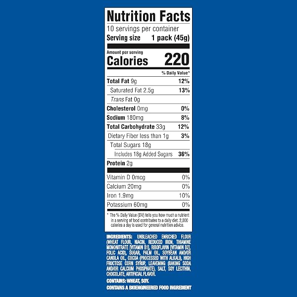 OREO CHOCOLATE SANDWICH COOKIES, 10 SNACK PACKS (4 COOKIES PER PACK)