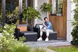 Keter California 2 Seater Outdoor Chaise Set Graphite Grey Cushions 83% Recycled view 2