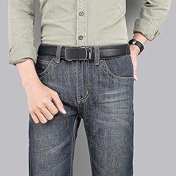 guvoosm Ratchet Belts for Men Leather Dress Suit
