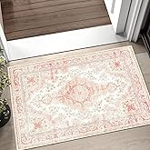 Castage Small Rugs 2'x3',Pink Rug for Entryway Bathroom Kitchen Entrance Doormat,Boho Vintage Bohemian Distressed Washable Ac