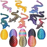 3D Printed Mystery Dragon Egg Decorations for Home Mini Dragon Egg Toys with Articulated Dragons, Fantasy Desk Decor & Fidget Toys, Stocking Stuffers and Gifts for Kids & Adults (8 PCS)