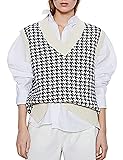 SAFRISIOR Oversized Houndstooth Knitted Vest
