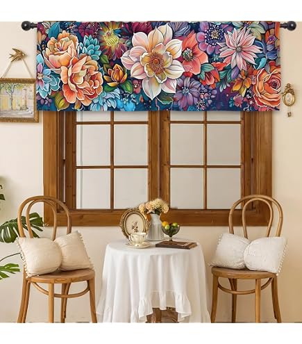 VUMIVI Stained Glass Blackout Curtains - Vintage Abstract Patchwork Design, 84x84 Inches, 2 Panels