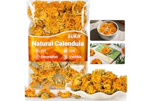 Sukh Dried Calendula - Natural Flowers and Herbs 3oz Bulk Calendula Officinalis Marigold Flowers for Soap Making,Candle,Bath Bombs,Sachets and Wedding Home Decoration
