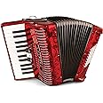 Hohner Accordions 1304-RED 48 Bass Entry Level Piano Accordion, Red