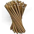 IA Crafts Bamboo Sticks, 60 Natural Bamboo Craft Sticks, 7.87' Long x 0.28'-0.32' Diameter, Perfect for DIY Crafts, Sign Making, and Photo Props