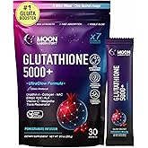 Moon Laboratory Glutathione 5000mg Powder Drink – 7 Antioxidants Complex with Urolithin A & NAC – Skin Brightening, Detox & Antioxidant Support – 30 Sachets