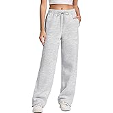 IWD Women's Cinch Bottom Sweatpants Fleece Lined Baggy Lounge Pants Wide Straight Leg Sweat Pants with 3 Pockets