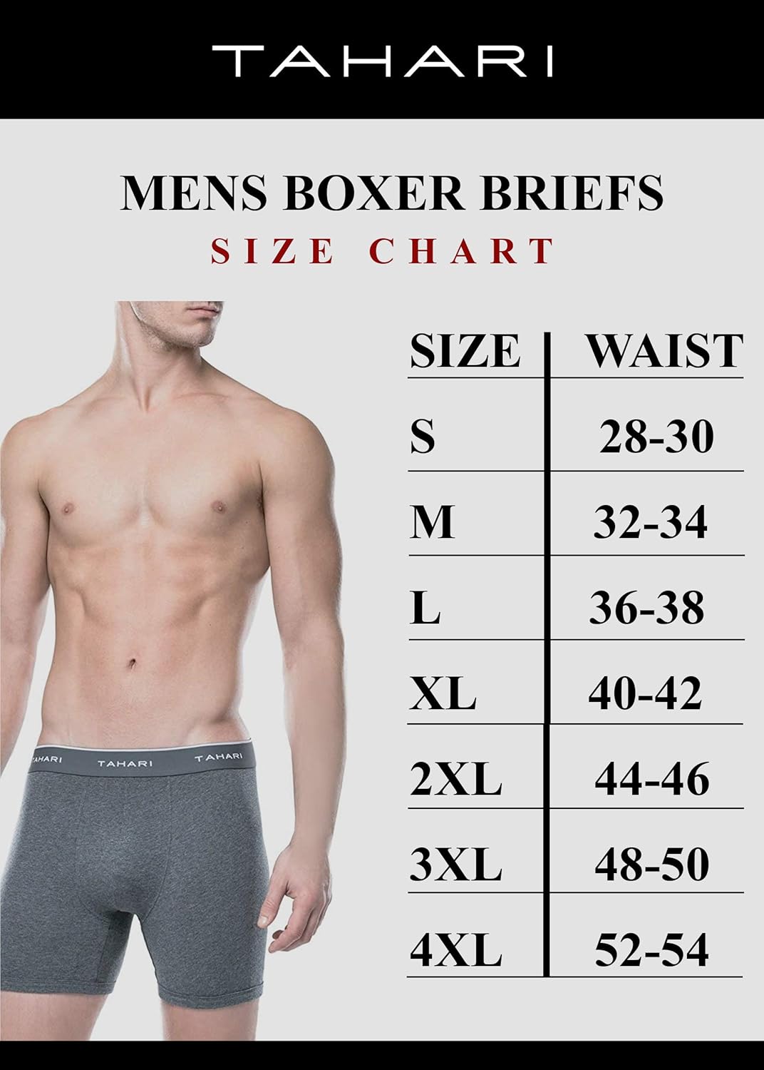 Tahari Mens Underwear Multi Pack Premium Comfort Cotton Boxer Brief Set Available in S,M,L,XL: Clothing
