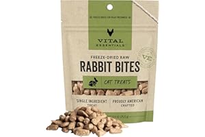 Vital Essentials Freeze Dried Raw Cat Treats, Rabbit Bites, 0.9 oz