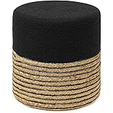 REDEARTH · Cylindrical Pouf Ottoman - Braided Pouffe Accent Sitting Round Footrest for Living Room, Bedroom, Nursery, kidsroo