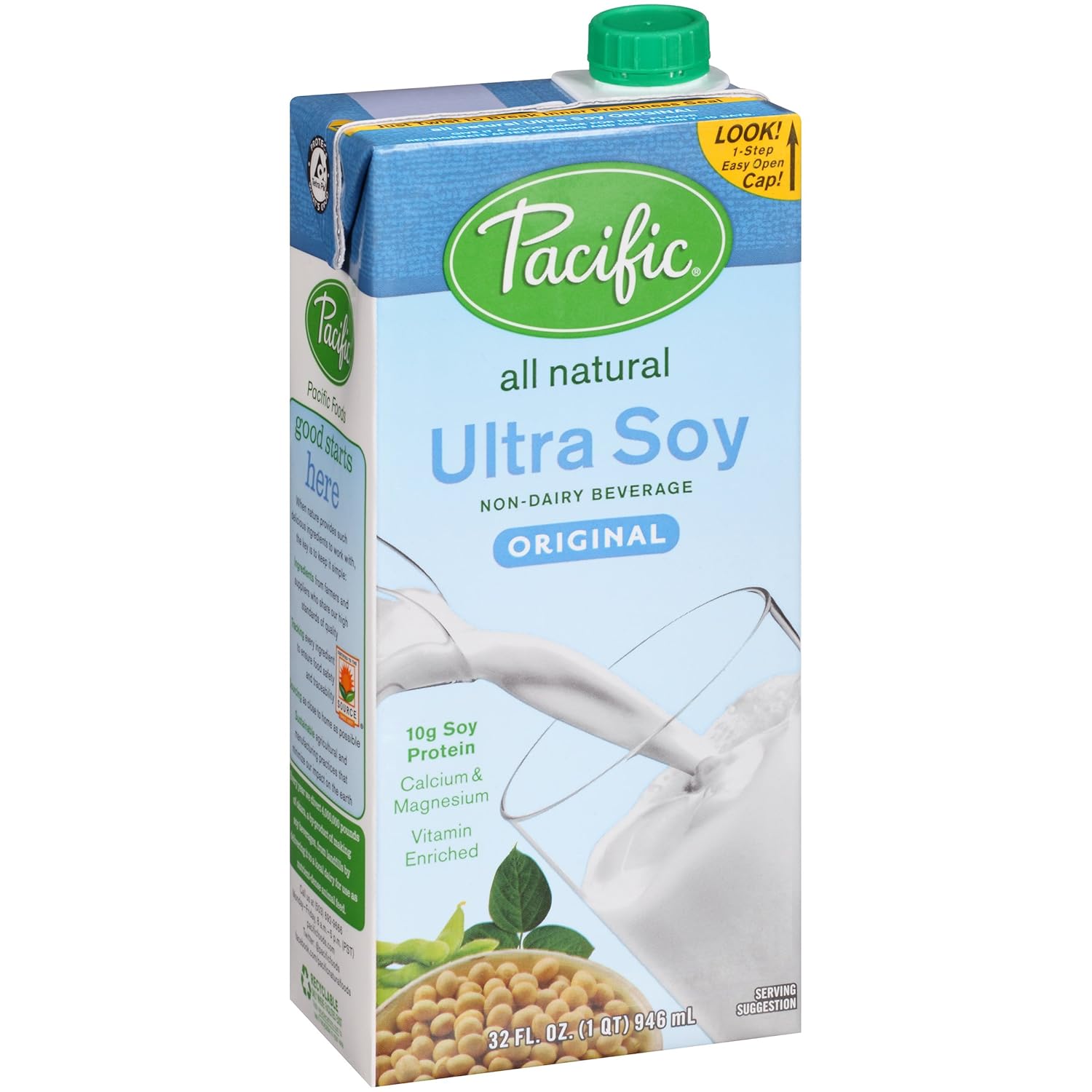 Ultra Plain de soja Bebida, 32-ounces del Pacífico (Pack of6 ...