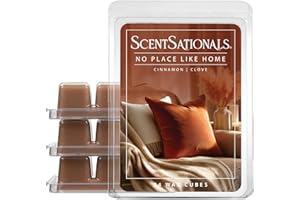 Scentsationals Christmas Wax Melts, Wax Cubes Strong Scent - Holiday Seasonal Collection No Place Like Home - Long Lasting Scented Melts for Warmer, 10oz (24-Cubes)