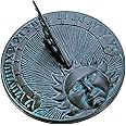 Rome 2518 Daybreak Sundial, Cast Iron with Verdigris Finish, 10.5-Inch Diameter