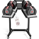 Adjustable Dumbbell Stand Rack with Tablet Holder and Wheels, Heavy Duty Rolling Organizer Cart for Home Gym (Rack Only)