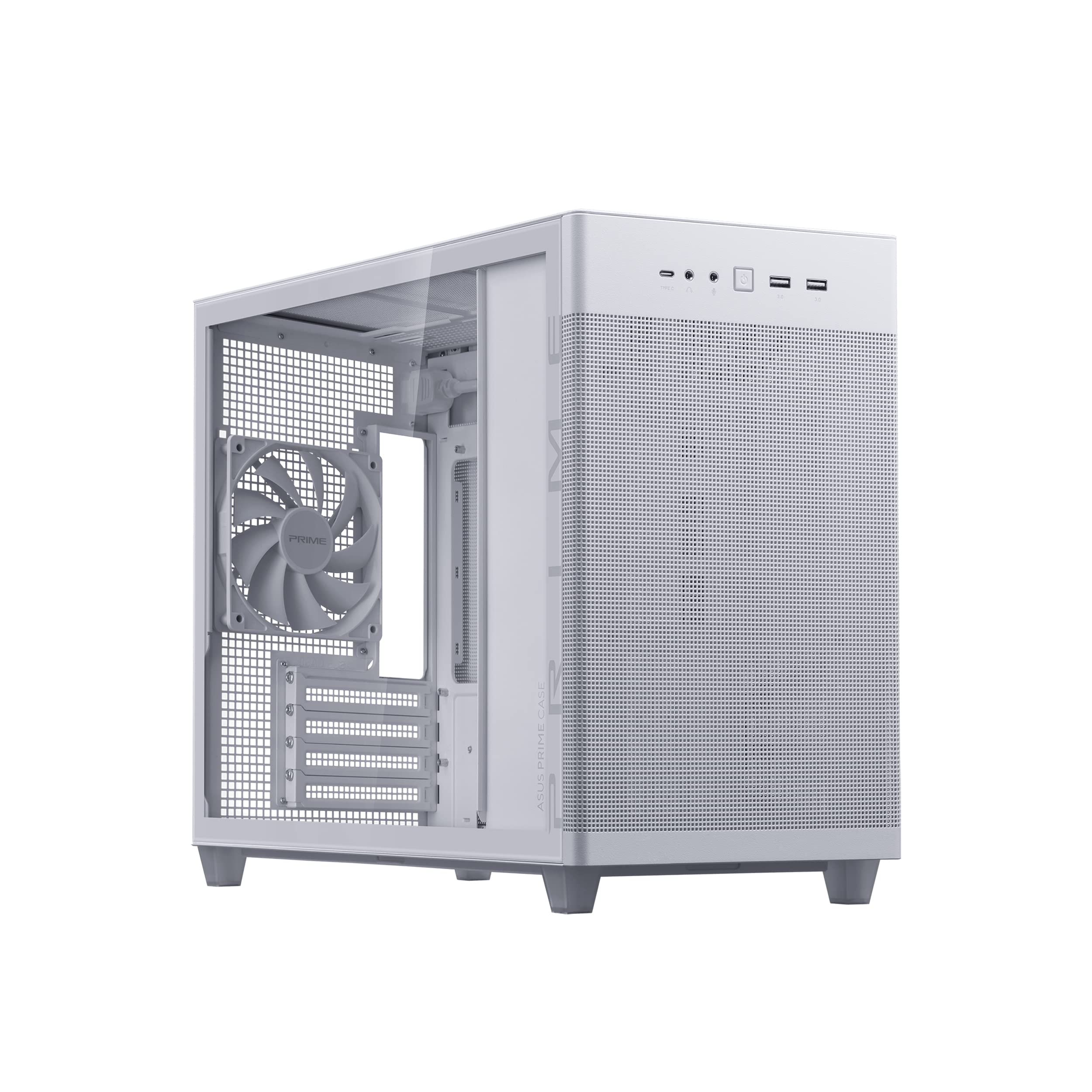 ASUS Prime AP201 White MicroATX Tempered Glass