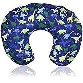 Dinosaur Nursing Pillow Cover, Breastfeeding Pillow Slipcover for Baby Boys & Girls, Nursing Pillow Case for Newborn, Soft Fabric Fits Snug On Infant, Washable & Breathable, Watercolor Dinosaur Blue