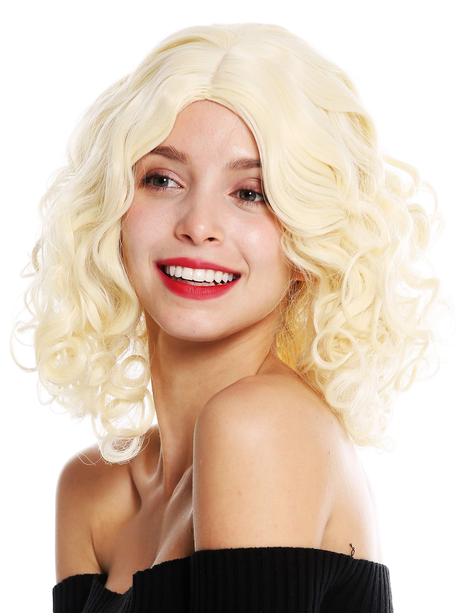 WIG ME UP - GFW3200-613 women's quality wig shoulder length middle parting curls curly light blonde