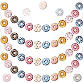 Chinco 4 Pcs Donut Birthday Party Banners Donut Decorations Doughnut Grow Party Supplies Hanging Swirl Paper Cutouts Garland Kit for Birthday Baby Shower Gender Reveal Christmas New Year Favors