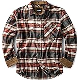 CQR Men's 100% All Cotton Button Down Flannel Shirts, Long Sleeve Brushed Warm Soft Casual Outdoor Plaid Shirt