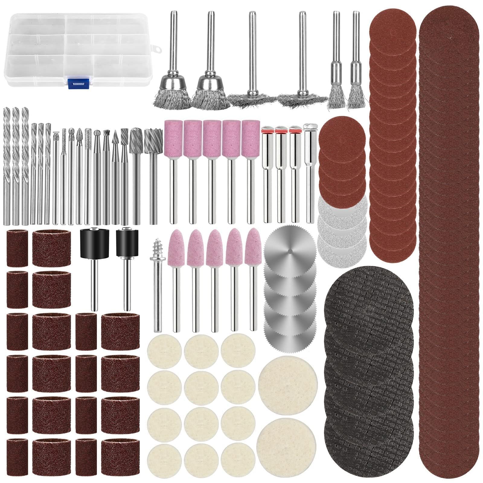 Linkstyle 141 PCS Rotary Tool Accessories Kit, 1/8 Inch Shank Multi Tool Accessories, for Engraving, Grinding, Sanding, Cutting, Polishing