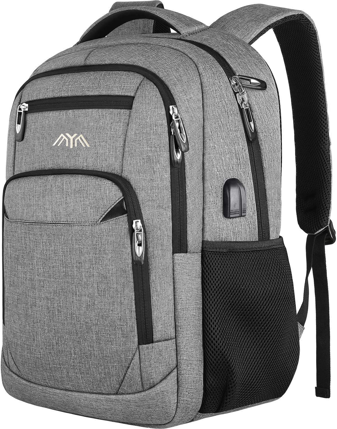School Backpack Boys / Girls / Teenagers, Backpack School, Laptop Backpack for Men / Women, Daypacks Business Backpack with USB, gray, 15,6 Zoll, Rucksack