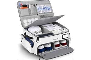 LOINTET Golf Trunk Organizer, Waterproof Car Golf Locker with Separate Ventilated Compartment for 2 Pair Shoes, Golf Storage for Balls, Tees, Cap, Clothes, Gloves, Accessories, Gifts for Men, Women