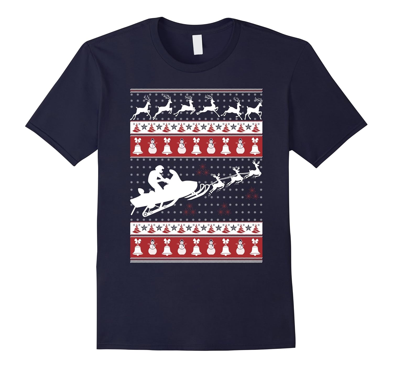 Snowmobile Ugly Christmas Sweater Xmas T-Shirt-ANZ