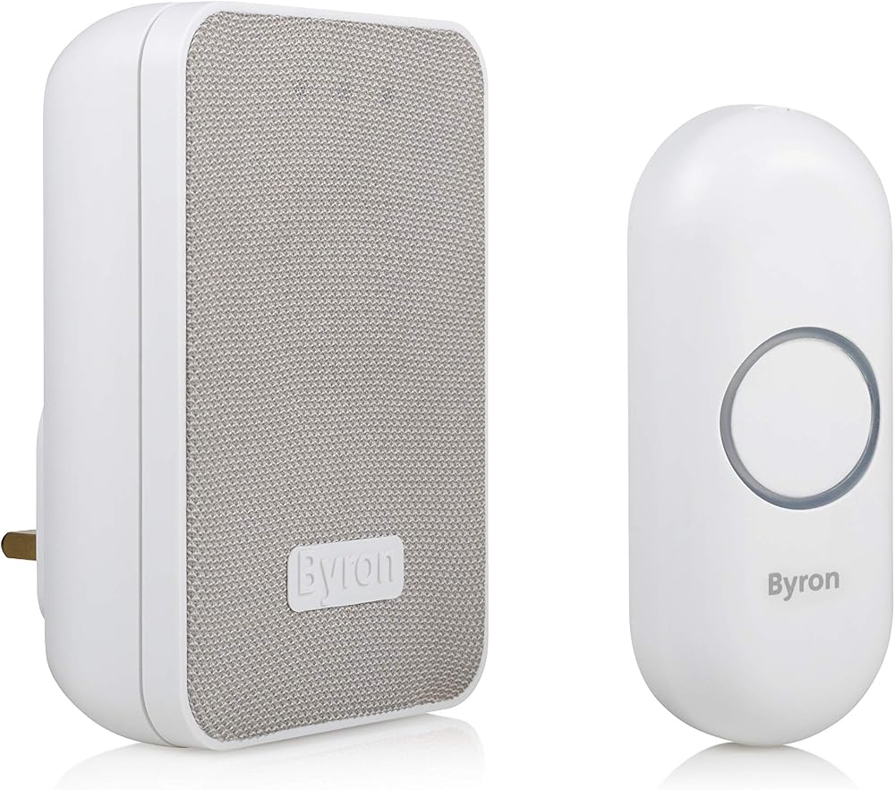Byron DBY-22322UK Wireless Doorbell Set 150 m Range 16 Melodies White Grey