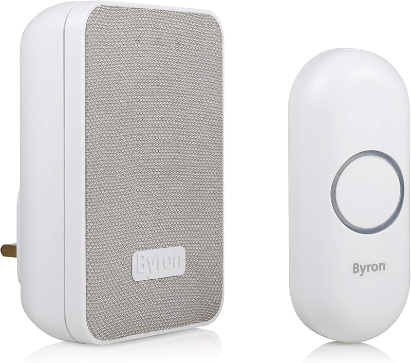 Byron DBY-22322UK Wireless Doorbell Set 150 m Range 16 Melodies White Grey