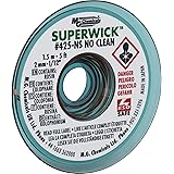 MG Chemicals 425-NS #3 No Clean Super Wick Desoldering Braid, 0.075" Width x 5' Length, Green