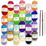 24 Acrylic Yarn Skeins | 525 Yards of Craft Yarn