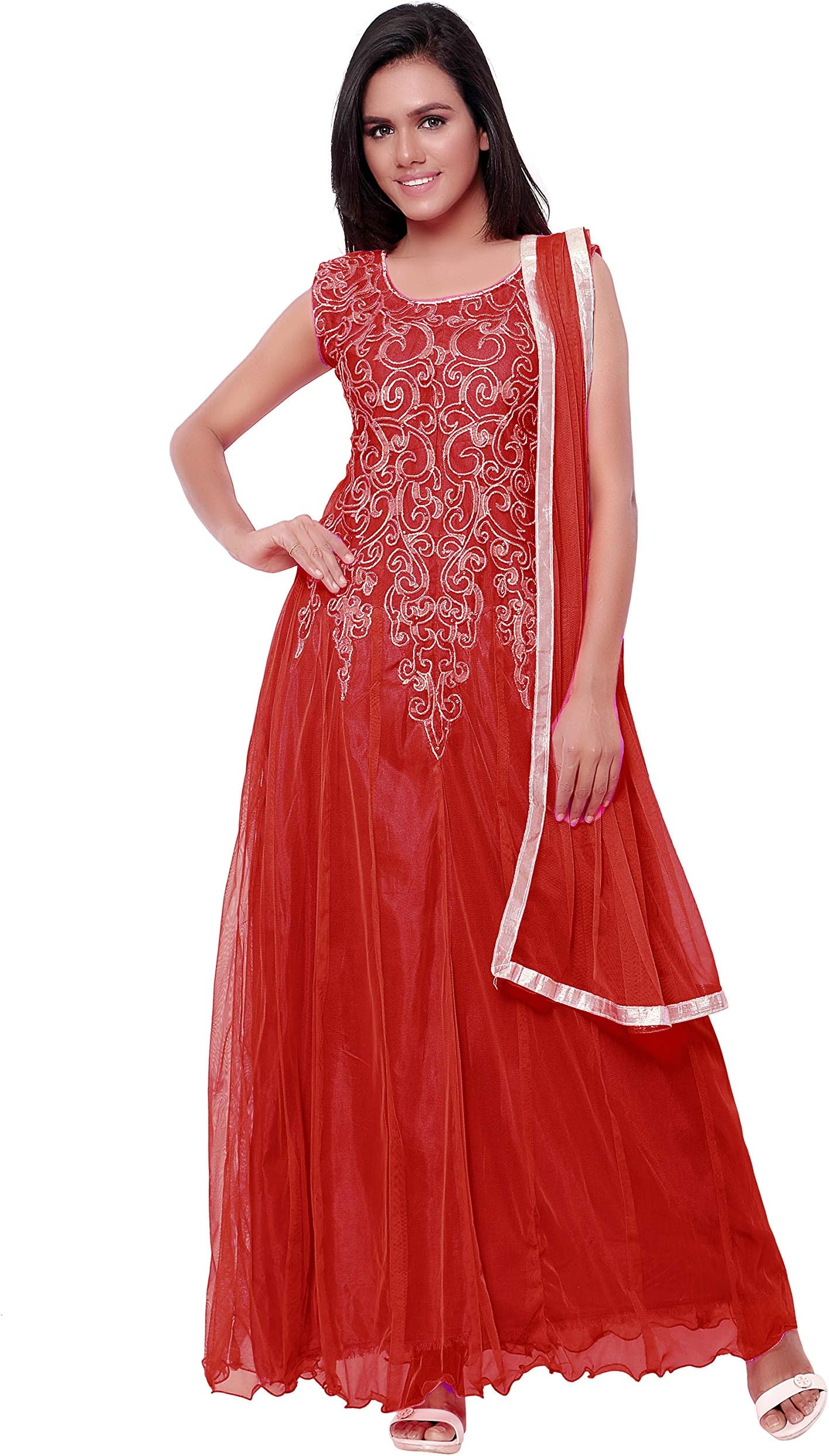 Florence Women's Net Semi Stitched Gown