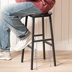 MAHANCRIS Bar Stools, Set of 2 Round Bar Chairs