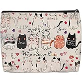 Aypvora Cat Makeup Bag for Women - Lightweight Travel Pouch with Lining, High-definition, Double-Sided Printed, Funny Cat Gift Bags for Birthday & Christmas Gifts