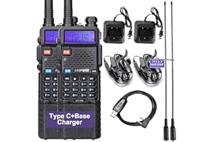 BAOFENG Radio Handheld Ham Radio Type-C 3800mAh Long Range Two Way Radio 144-148Mhz,430-450Mhz Walkie Talkies with High Gain 