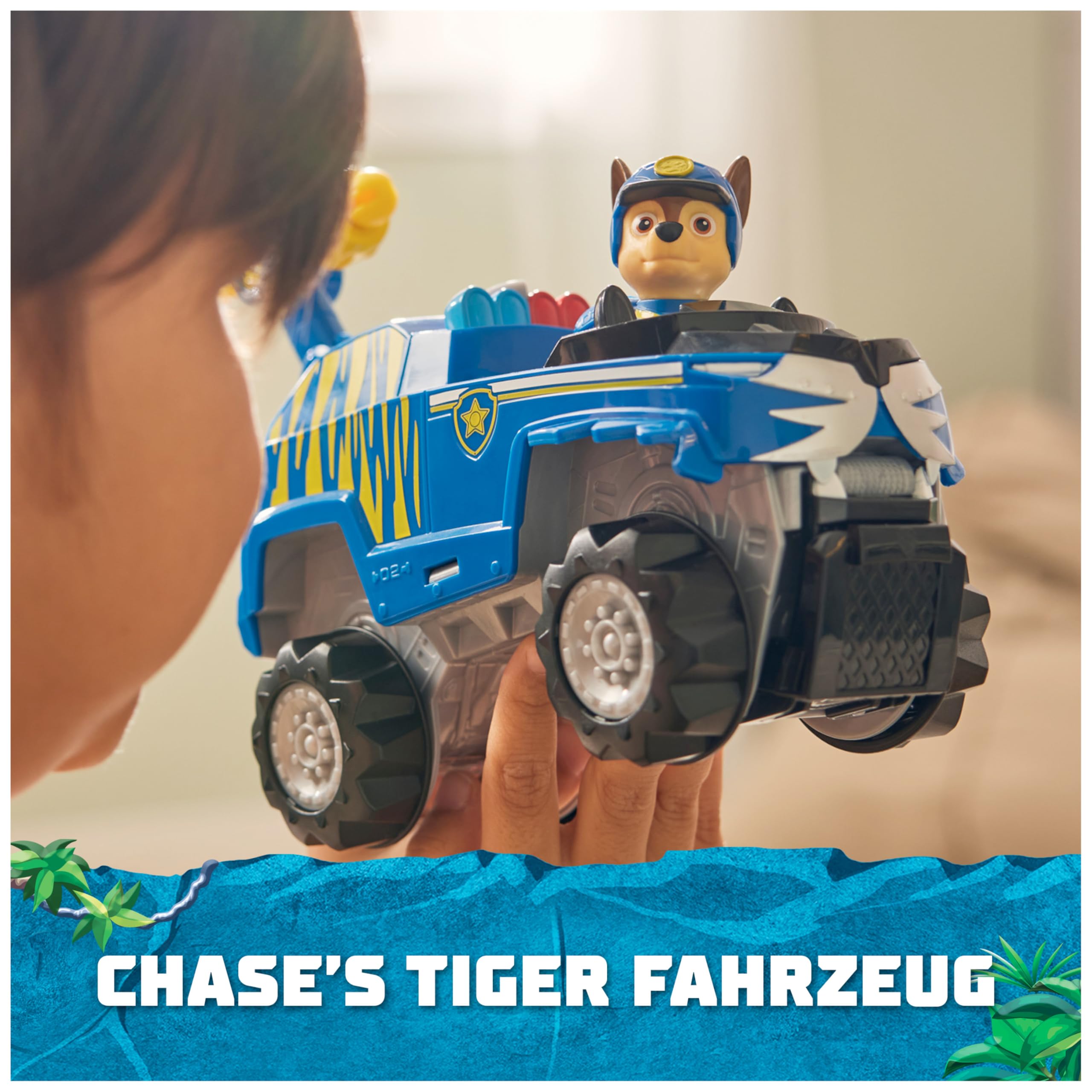 PAW PATROL Jungle Pups - Tiger-Fahrzeug mit Chase-Figur (Basis Fahrzeug), Spielzeug für Kinder ab 3 Jahren 2