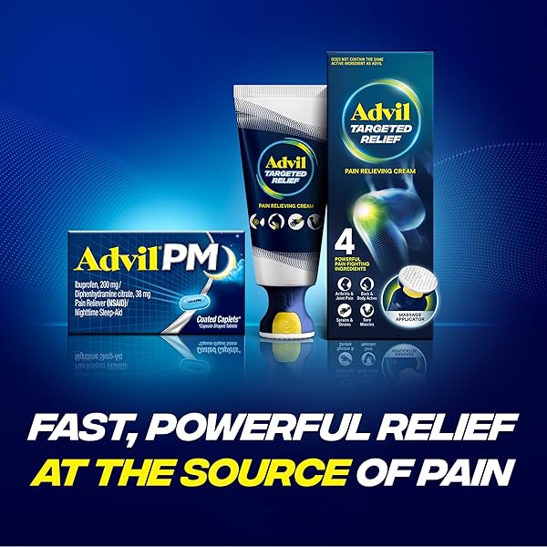 ADVIL PM PAIN RELIEVER AND NIGHTTIME SLEEP AID, PAIN MEDICINE WITH IBUPROFEN FOR PAIN RELIEF AND DIPHENHYDRAMINE CITRATE FOR A SLEEP AID – 50X2 COATED CAPLETS