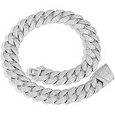 ICEDIAMOND Men's Luxury 24MM Bubble Arc CZ Diamond Cuban Link Chain Necklace, 18K Gold Plated Iced Out Fully Shine 5A Zirconia Hip Hop Jewelry