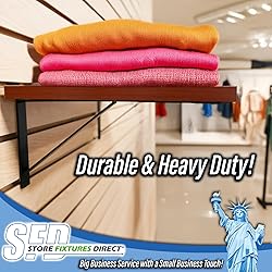 12" Black Heavy Duty Slatwall Shelf Bracket with