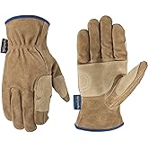 Wells Lamont Men’s HydraHyde Leather Work Gloves, Water-Resistant Split Cowhide, Reinforced Palm for Ranching, Fencing, and Construction