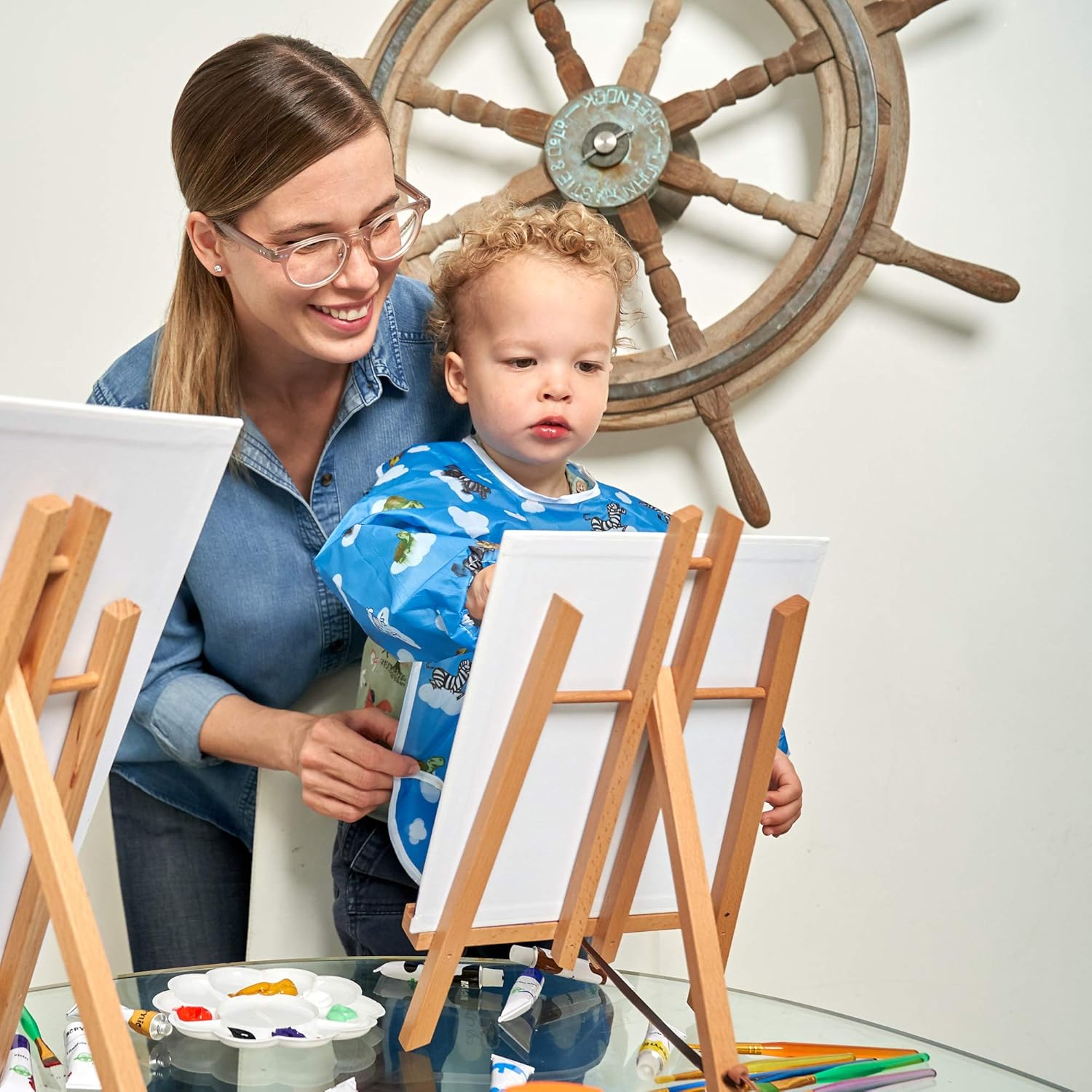 Gorgeous Kids Paint Set - 33-Piece Acrylic Painting Supplies Kit with Brushes, Paints, Canvas and Easel - The Perfect Art Gift Set for Many Hours of Creative and Productive Painting Fun: Kitchen & Dining