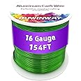 16Gauge Green Aluminum Crafts Wire 154FT, for Jewelry Crafting, Gemstone Metal Coiling, Sculpting, Armature, Jewelry Making Beading Floral Soft DIY Metal Craft Art Wires Colored and Soft