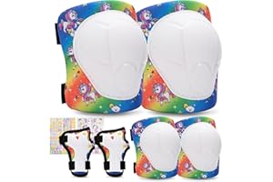 Unicorn Hunter Kids/Youth Knee Pads, Protective Gear Set for Kids 3-5, 5-8, 8-14 Elbow Pads Wrist Guard 3 in 1, Toddler Girls Boys Knee Pads for Skating Cycling Bike Rollerblading Scooter
