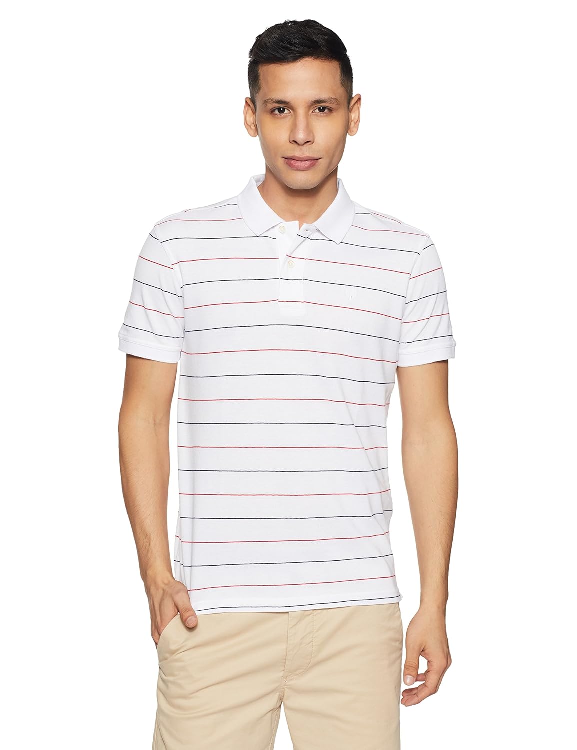 allen solly men's striped regular fit casual shirt