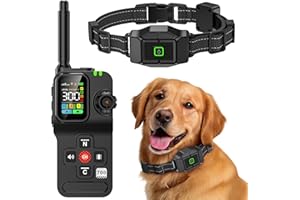 Chtoocy GPS Wireless Dog Fence, Electric Dog Fence Outdoor for Yard, Rechargeable, 25-999 Yards Customized Boundary, Real-Time Distance, Waterproof Collar, 3 Warning Modes Pet Containment System